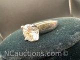Sterling Silver Moissanite Diamond Ring