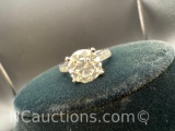 Sterling Silver Moissanite Diamond Ring