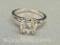 Preveli 925 Sterling Silver 2ct Moissanite Diamond Ring Sz.7.5 2.7g Total