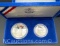 1986 Ellis Island 90% Silver Dollar Coin With Clad Half Dollar 26. Grams