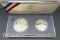 1991 US Mount Rushmore Anniversary Coins 90% Silver Dollar Coin 26. Grams Proof set