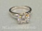 925 Sterling Silver 2ct Moissanite Diamond Ring Sz.5 2.7g Total