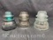 3 Vintage Glass Power Insulators