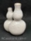 Chinese Grayish-white Crackle Glaze Porcelain Double-gourd Form Double Vase