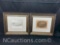 Pair of framed yellowed color prints 1829 print showing Bath ,Westminster Abbey 1740