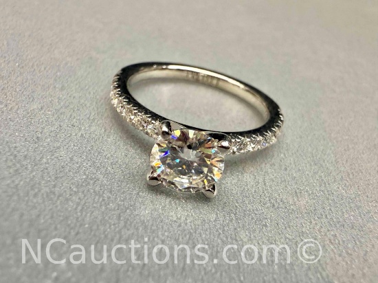 925 Sterling Silver 1ct Moissanite Diamond Ring Sz.6.5 2.5g Total