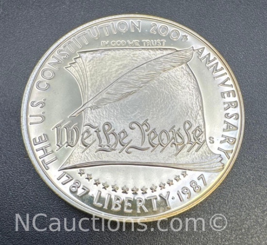 1987 US Constitution 200th Anniversary 90% Silver Coin 26. Grams