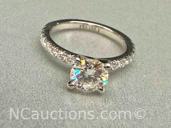Preveli 925 Sterling Silver 1ct Moissanite Diamond Ring Sz.5 2.3g Total