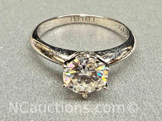 925 Sterling Silver 1ct Moissanite Diamond Ring Sz.5 2g Total