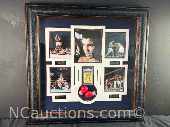 Framed Signed Boxing Trading Card, Photographs Signature says Muhammad Ali on card w/coa