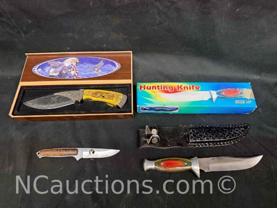 Fancy Knives Hunting knife, Carved Eagle Knife more