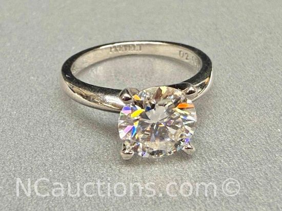 925 Sterling Silver 2ct Moissanite Diamond Ring Sz.5 2.7g Total