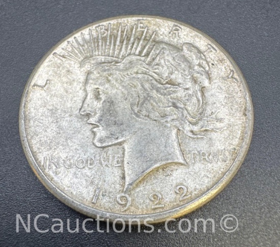 1922-S Silver Peace Dollar 90% Silver Coin 26. Grams