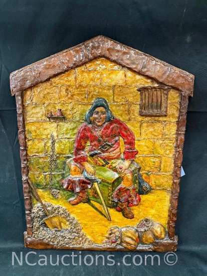 Wall Art Sculpture The Pirate by Minnie Diehl 19x24