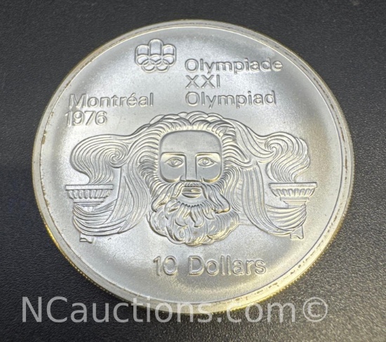1976 Montreal Olympics Olympiad 90% Silver $10 Coin 48. Grams