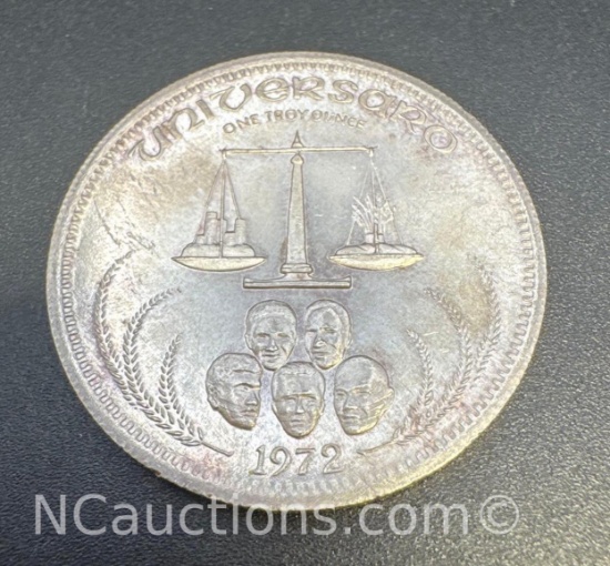 1972 World Trade 1 Troy Oz .999 Fine Silver Bullion Coin