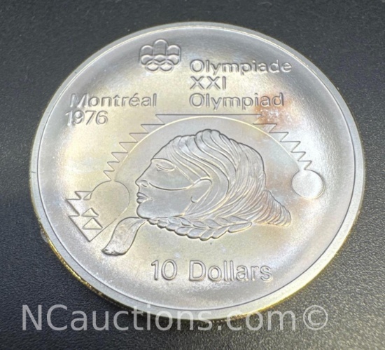 1976 Montreal Olympics Olympiad 90% Silver $10 Coin 48. Grams