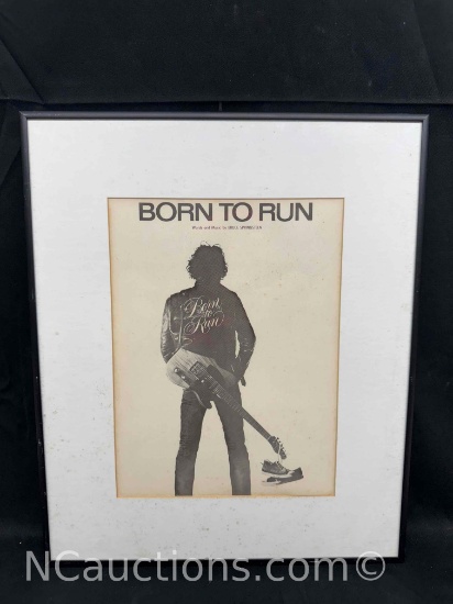 Bruce Springsteen Born To Run Framed Sheet Music 15x18