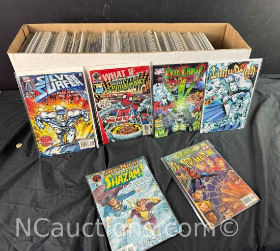 Long Box Approx 300 Comics Lady Death, Evil Ernie, What If, Spider man more