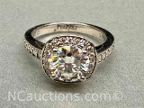 925 Sterling Silver 2ct Moissanite Diamond Ring Sz.7 4.2g Total