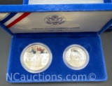 1986 Ellis Island 90% Silver Dollar Coin With Clad Half Dollar 26. Grams