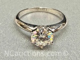 925 Sterling Silver 1ct Moissanite Diamond Ring Sz.5 2g Total