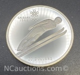 1988 Calgary Olympics Long Jump 90% Silver $20 Coin