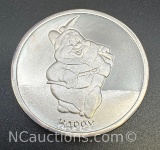 Disney 1 Troy Oz .999 Fine Silver Happy Bullion Coin