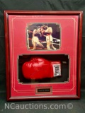 Signed Framed Boxing Glove and Photo Says Sugar Ray Leonard w/ PSA DNA COA