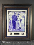 Framed Babe Ruth, Yogi Berra Photo Signature Says Yogi Berra w/coa 28x35