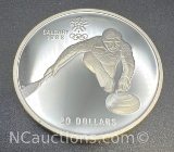 1988 Calgary Olympics Curling 90% Silver $20 Coin 34. Grams