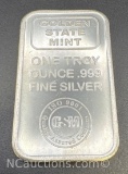 Golden State Mint 1 Troy Oz .999 Fine Silver Bullion Bar
