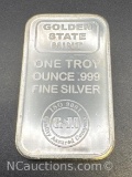 Golden State Mint 1 Troy Oz .999 Fine Silver Bullion Bar