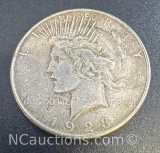 1923-S Silver Peace Dollar 90% Silver Coin 26. Grams