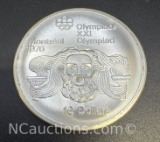 1976 Montreal Olympics Olympiad 90% Silver $10 Coin 48. Grams