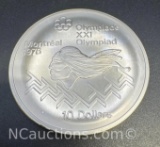 1976 Montreal Olympics Olympiad 90% Silver $10 Coin 49. Grams