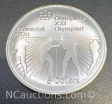 1976 Montreal Olympics Olympiad Boxing 90% Silver $5 Coin 24. Grams