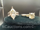 2 Sterling Silver Rings 8. Grams Size 5 And 7