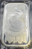 Dont Tread On Me 1 Troy Oz .999 Fine Silver Bullion Bar