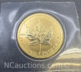 2014 1/10 Oz .9999 Fine Gold Canadian Maple Leaf Bullion Coin
