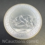2013 1 1/4 Troy Oz .9999 Fine Silver Polar bear Bullion Coin