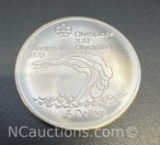 1976 Montreal Olympics Olympiad 90% Silver $5 Coin 24. Grams