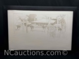 Framed Plate 42 E.H. Cheney house perspective by Frank Lloyd Wright 19x29