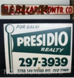R.E.Hazard Contr. Co. And Presidio Realty Signs
