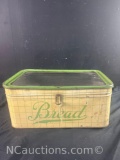 Vintage Empeco Metal Bread Box with glass top