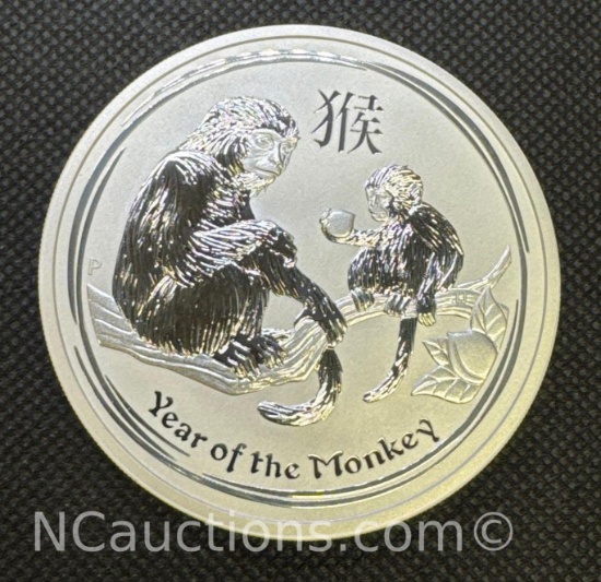2016 Australia Year Of The Monkey 5 Troy Oz Fine Silver Bullion Coin loc 92069