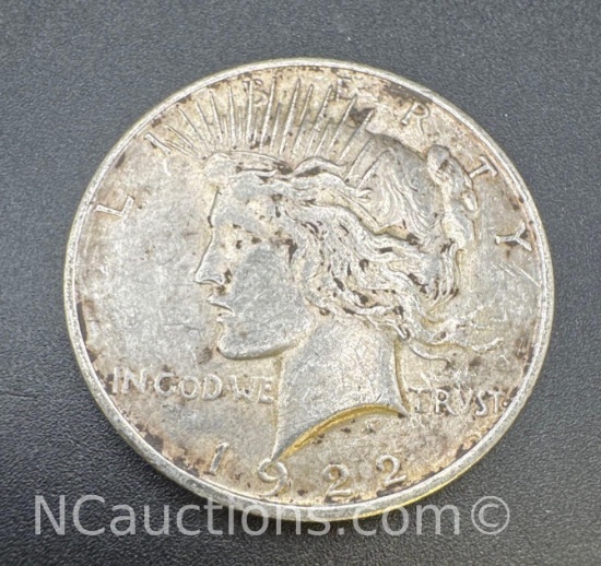 1922 Silver Peace Dollar 90% Silver Coin 26. Grams