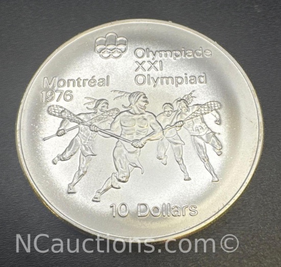 1976 Montreal Olympics 90% Silver $10 Coin 49 Grams