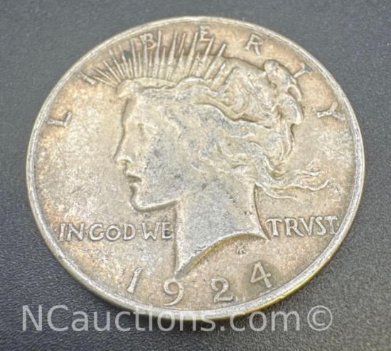 1924 Silver Peace Dollar 90% Silver Coin 26 Grams