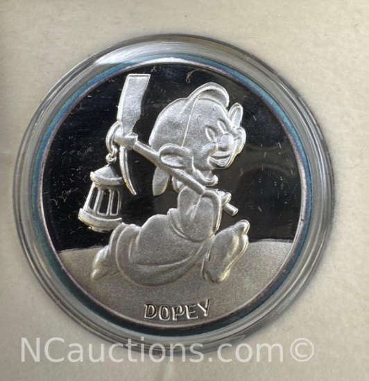 Disney 1 Troy Oz .999 Fine Silver Dopey Bullion Coin